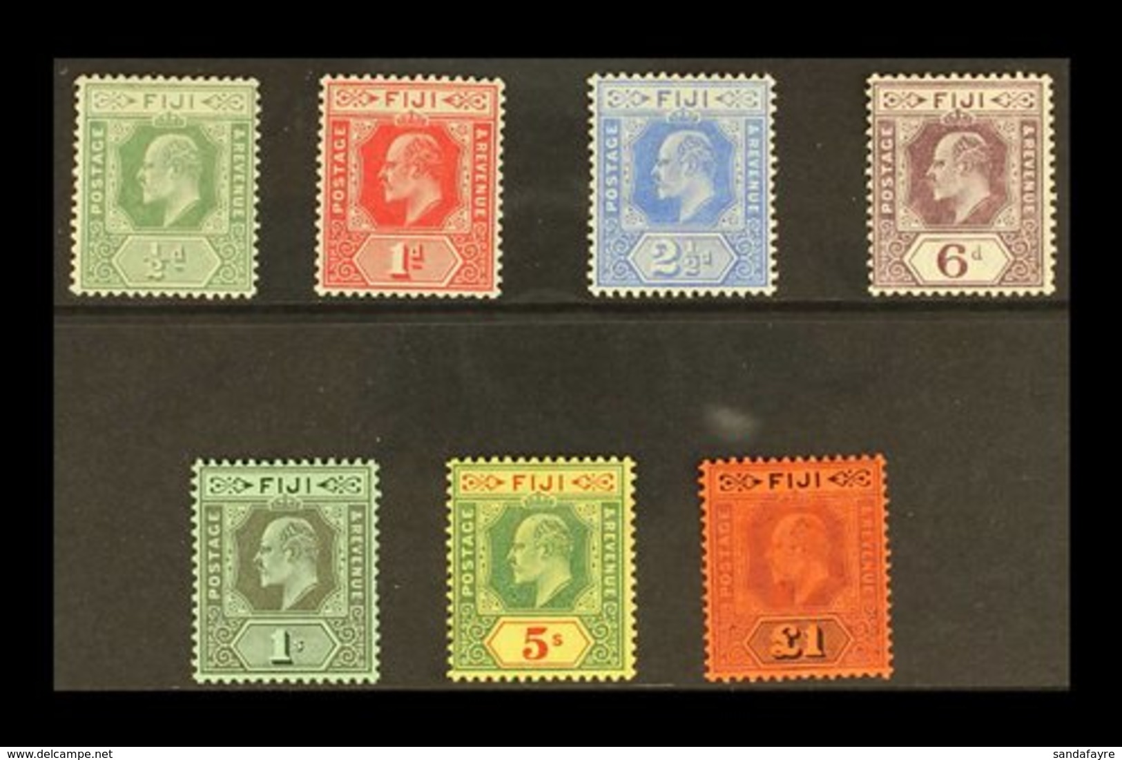 1906-12  Complete New Colours Set, SG 118/124, Very Fine Mint. (7 Stamps) For More Images, Please Visit Http://www.sanda - Fidschi-Inseln (...-1970)