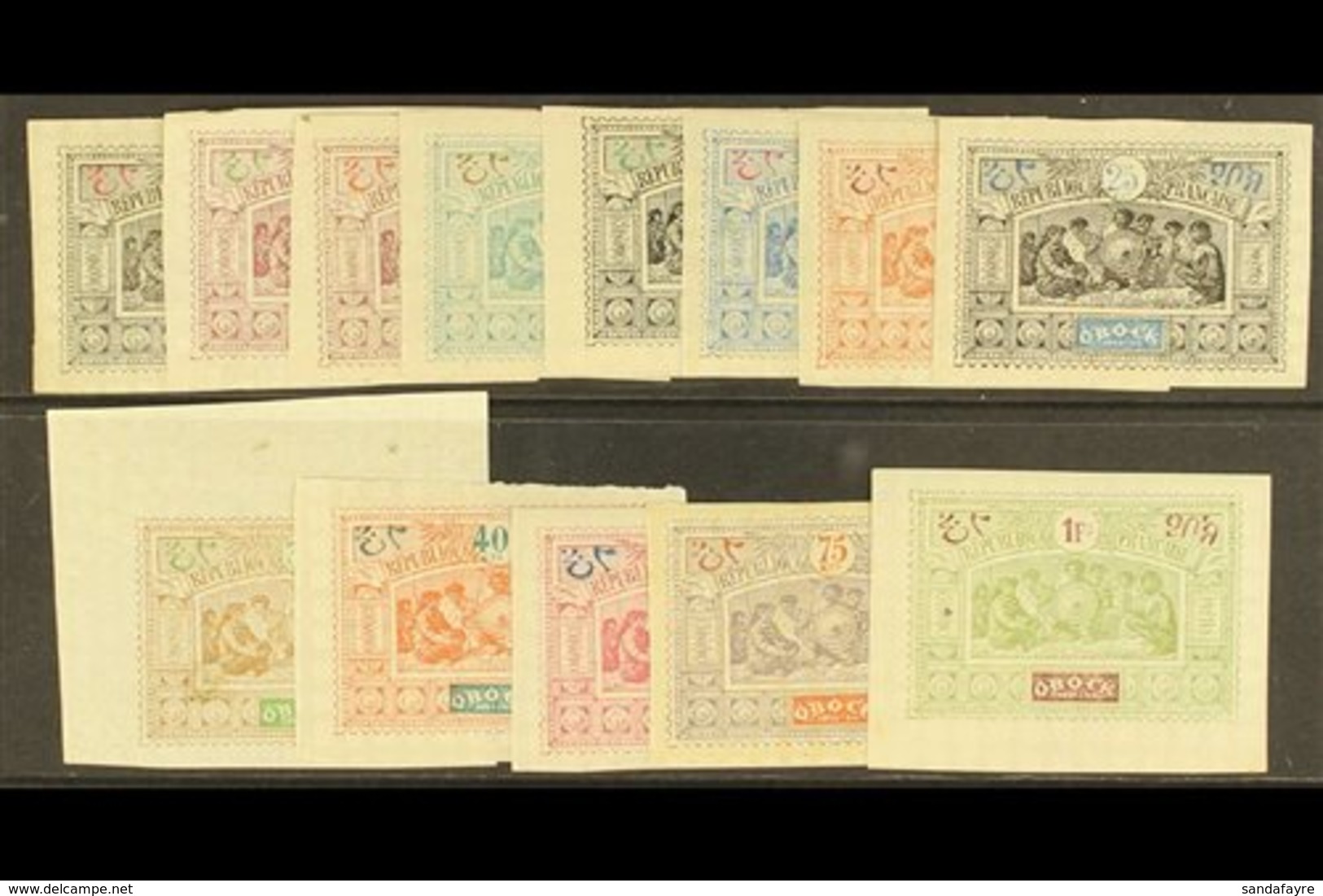 SOMALI COAST  OBOCK 1894-1903 Complete Imperf Set On Quadrille Paper, SG 65/77, Fine Mint. (13 Stamps) For More Images,  - Andere & Zonder Classificatie