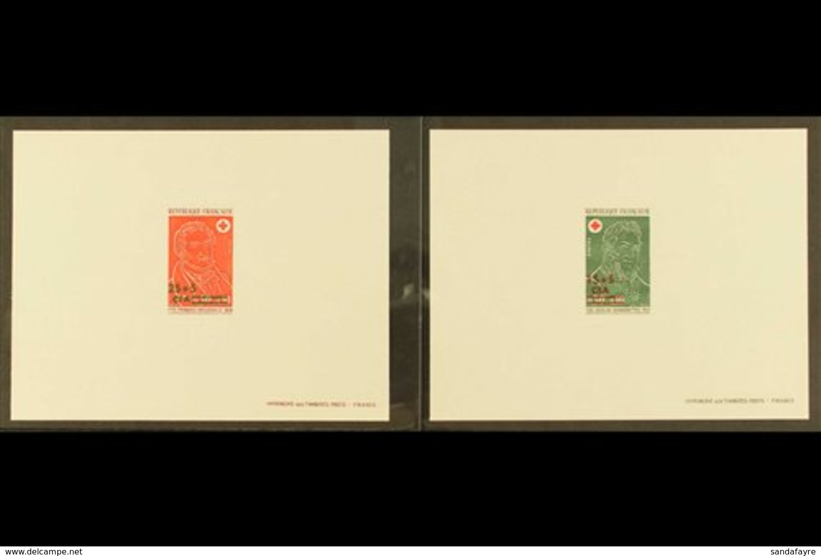 REUNION  1972 Red Cross EPREUVES DE LUXE Complete Set, Yvert 412/13, Very Fine & Fresh Condition. (2 Epreuves) For More  - Other & Unclassified