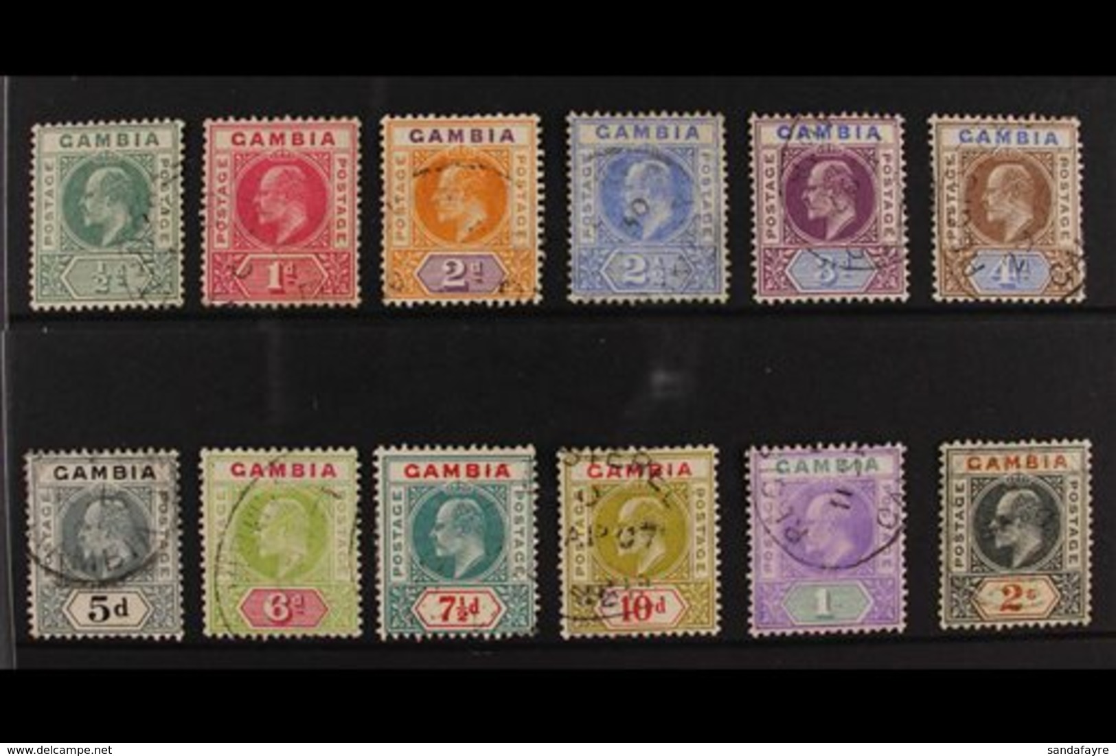 1904-06  KEVII Definitive Complete Set, MCA Wmk, SG 57/68, Fine Used (12 Stamps) For More Images, Please Visit Http://ww - Gambia (...-1964)