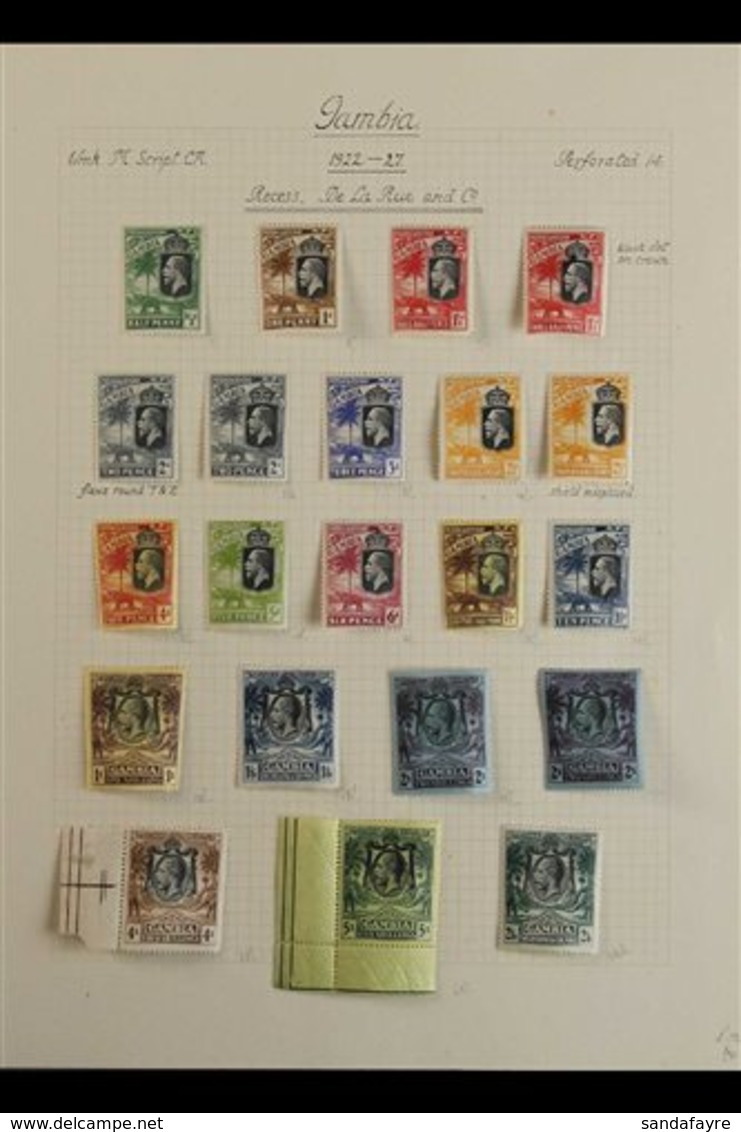 1912-1949 FINE MINT COLLECTION  On Leaves, Includes 1912-22 Set To 1s, 1922-29 Wmk SCA Set To 2s (x2), 2s6d, 4s & 5s Wit - Gambia (...-1964)