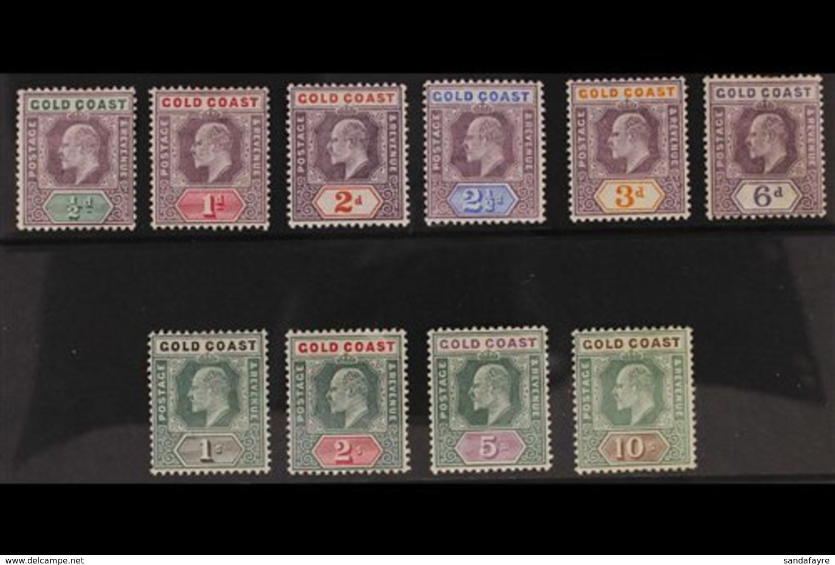 1902  Ed VII Set To 10s, Wmk Crown CA, SG 38/47, Fine To Very Fine Mint. (10 Stamps) For More Images, Please Visit Http: - Gold Coast (...-1957)