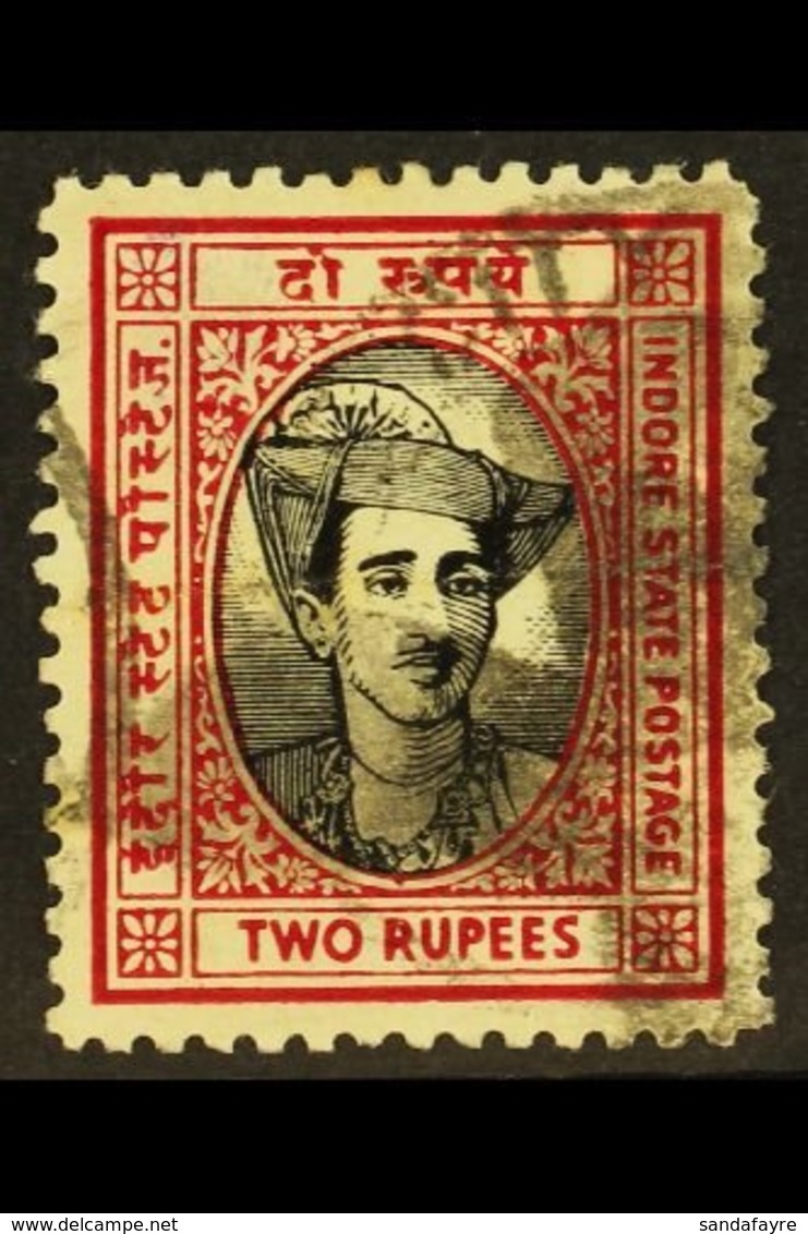 INDORE  1940 2r Black And Carmine, Maharaja Yeshwant, SG 42, Used. Horizontal Crease But Still An Attractive Example Of  - Autres & Non Classés