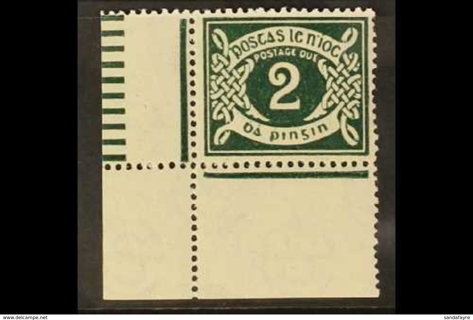 1925 POSTAGE DUE  2d Deep Green, SG D3, Fine Never Hinged Mint Lower Left Corner Example, With RPSL Certificate. For Mor - Other & Unclassified