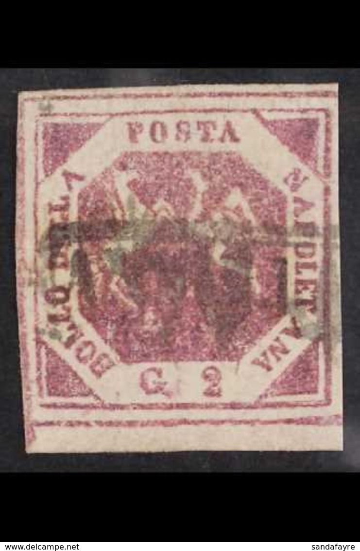 NAPLES  1859 - 61 2gr Violet, Type II, POSTAL FORGERY, Sass. F2b, Very Fine Used. For More Images, Please Visit Http://w - Unclassified