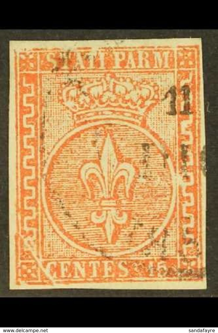 PARMA  15c Vermilion, Sass 7, Fine Used Showing A "cracked Plate" Variety At Bottom Left. For More Images, Please Visit  - Unclassified