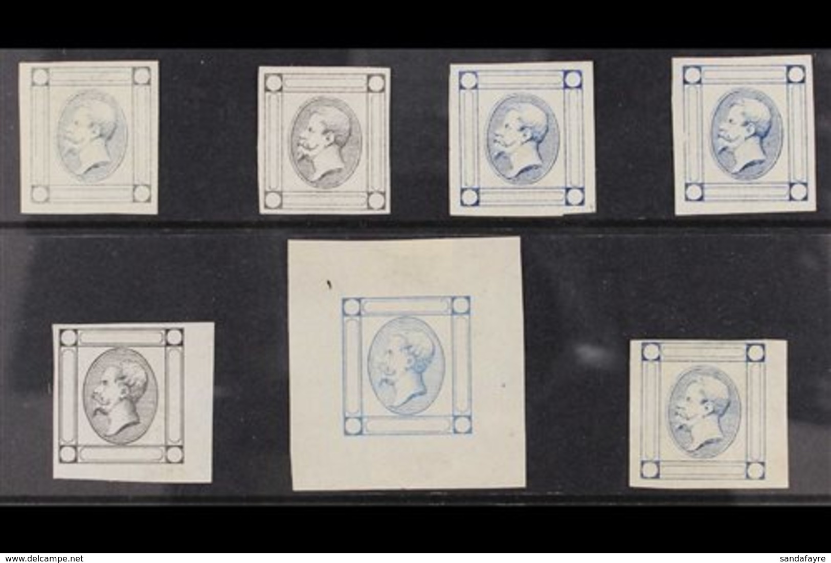 1863  15c Blue Matraire Issue, As Sass 12, Selection Of Plate Proofs Without Inscriptions In Black Or Blue On Ungummed P - Unclassified