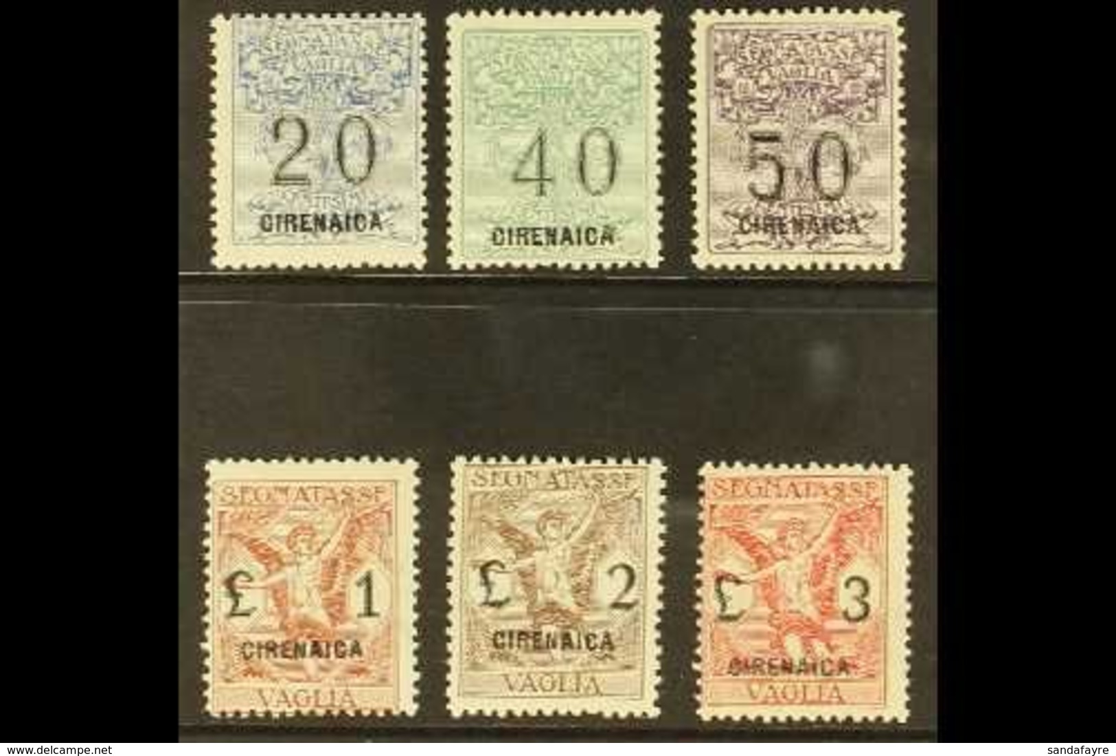 CYRENAICA  MONEY ORDER STAMPS (SEGNATASSE PER VAGLIA) 1924 Overprints Complete Set, Sassone 1/6, Fine Mint Mostly Never  - Sonstige & Ohne Zuordnung