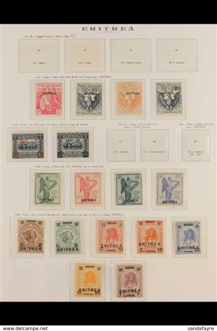 ERITREA  1896-1939 FINE MINT COLLECTION On A Full Set Of Hingeless Pages, All Different, Some Stamps Are Never Hinged. I - Andere & Zonder Classificatie