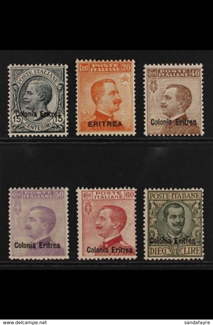 ERITREA  1916-21 King Overprints Complete Set (SG 41/46, Sassone 38/40 & 47/49), Fine Mint, The Key 10L Value Expertized - Other & Unclassified
