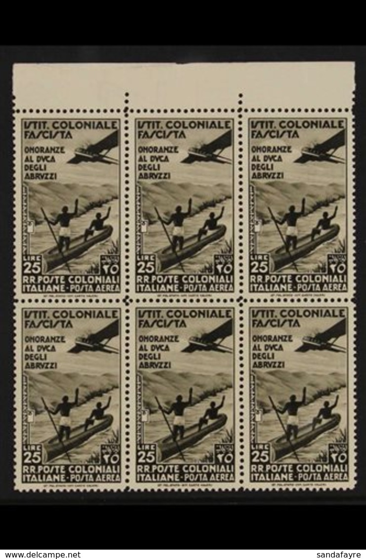 GENERAL ISSUES  1934 25L Olive-black Air Abruzzi, BLOCK OF SIX, Sassone 30, SG 75, Never Hinged Mint. For More Images, P - Other & Unclassified