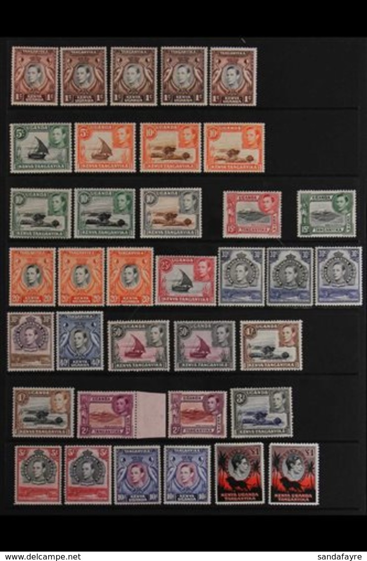 1938-54 KGVI DEFINITIVE ISSUE  Fine Mint Range Incl. 10c. Perf. 14, 15c Perf. 13¼, 20c All Three Perfs, 30c All Three Pe - Vide