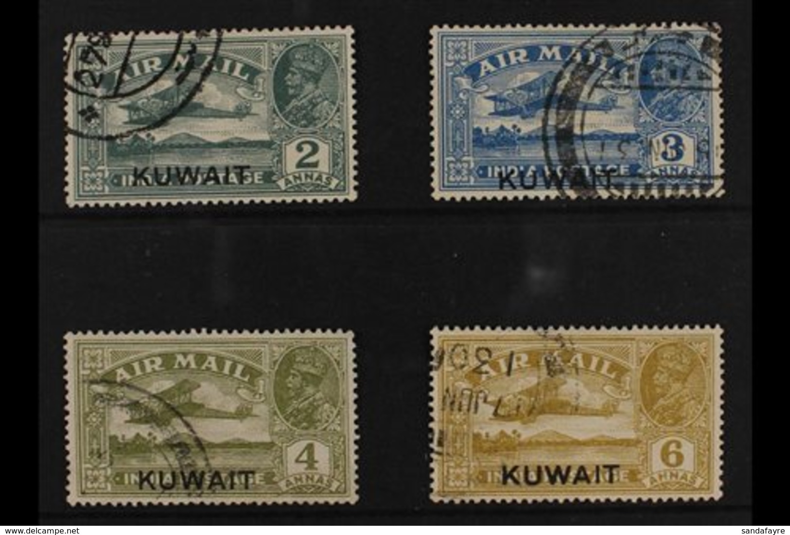 1933-34  Air Post "overprinted" Stamps Of India Complete Set, SG 31/34, Very Fine Used (4 Stamps) For More Images, Pleas - Koeweit