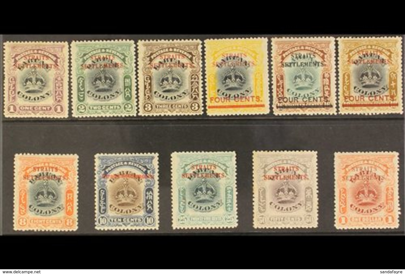 1906-07  Labuan Overprinted Complete Set, SG 141/51, Good To Fine Mint. The 2c Is The Scarce Perf 13½-14, SG 142. (11 St - Straits Settlements
