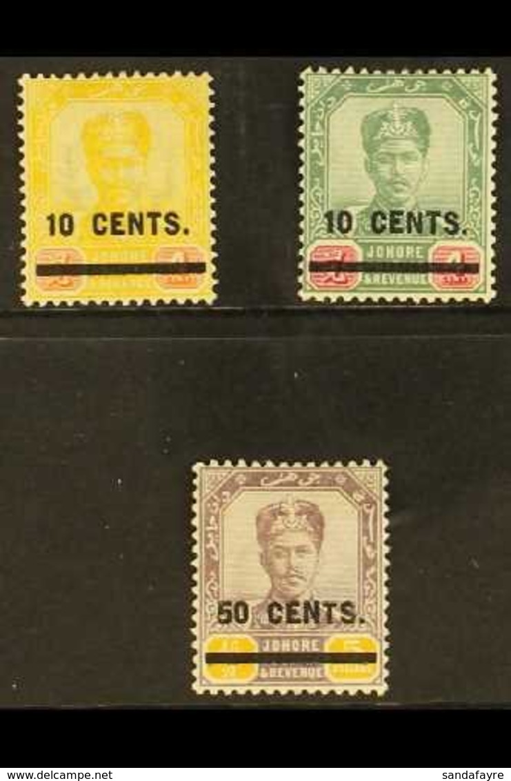 JOHORE  1904 Surcharged Set, SG 58/60, Fine Mint (3 Stamps) For More Images, Please Visit Http://www.sandafayre.com/item - Other & Unclassified