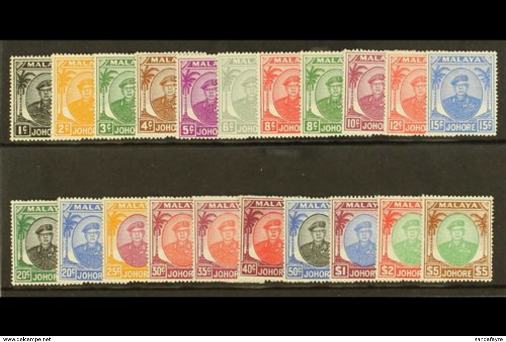 JOHORE  1949-55 Complete Definitive Set, SG 133/147, Never Hinged Mint. (21 Stamps) For More Images, Please Visit Http:/ - Sonstige & Ohne Zuordnung