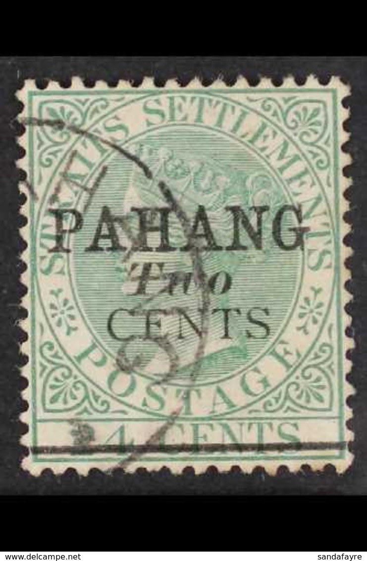 PAHANG  1891 2c On 24c Green Type 5, SG 7, Very Fine Used. For More Images, Please Visit Http://www.sandafayre.com/itemd - Other & Unclassified