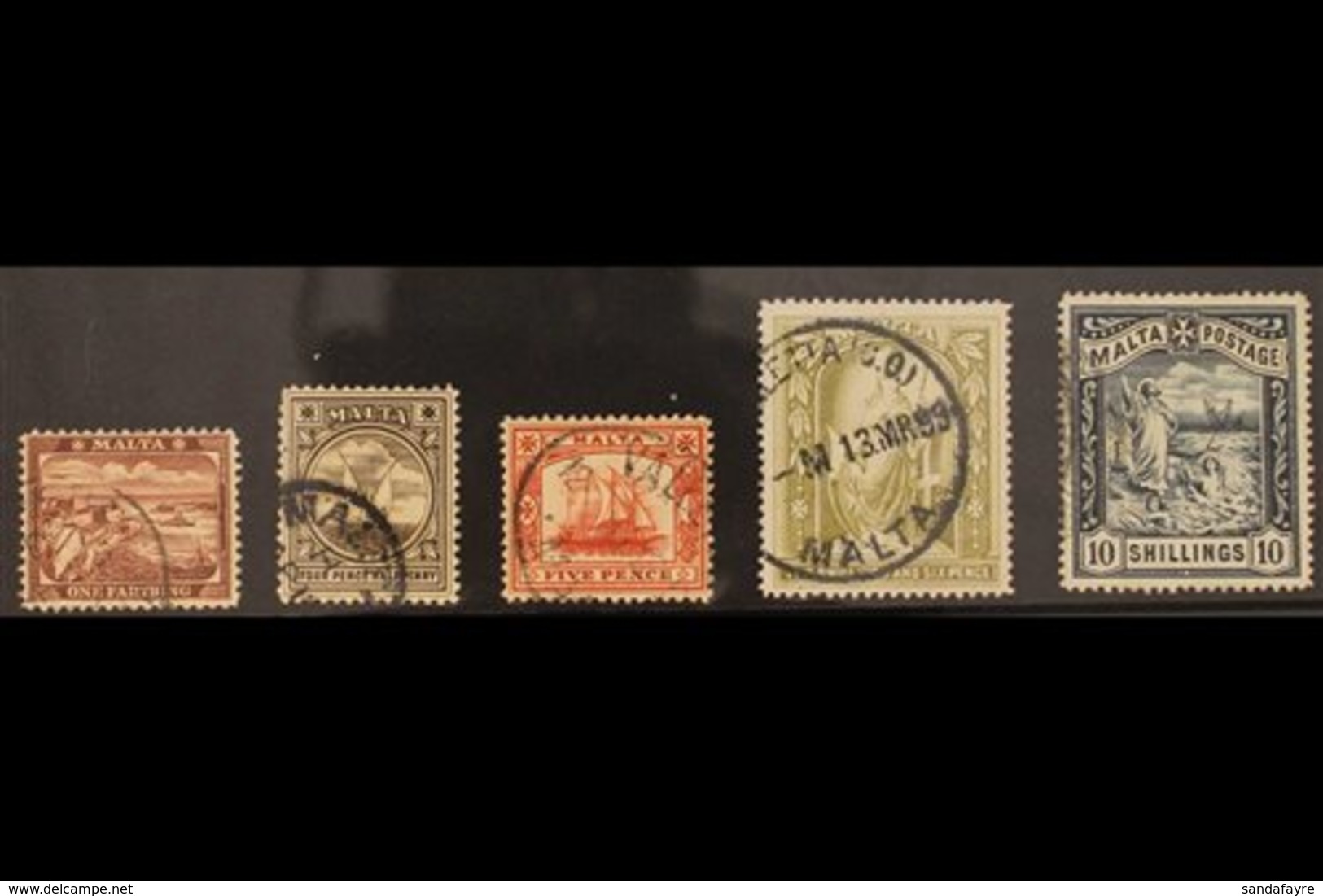 1899-1901  Complete Set, SG 31/35, Fine Used. (5 Stamps) For More Images, Please Visit Http://www.sandafayre.com/itemdet - Malta (...-1964)