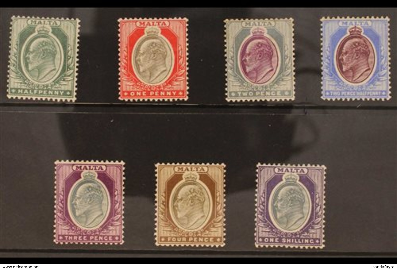 1903-04  KEVII (wmk Crown CA) Complete Set, SG 38/44, Fine Mint. (7 Stamps) For More Images, Please Visit Http://www.san - Malte (...-1964)