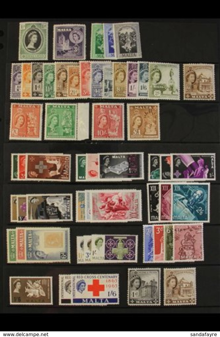 1953-1970 FINE MINT COLLECTION  An All Different Collection Which Includes 1956-58 Complete Defin Set With Both 2d Shade - Malte (...-1964)