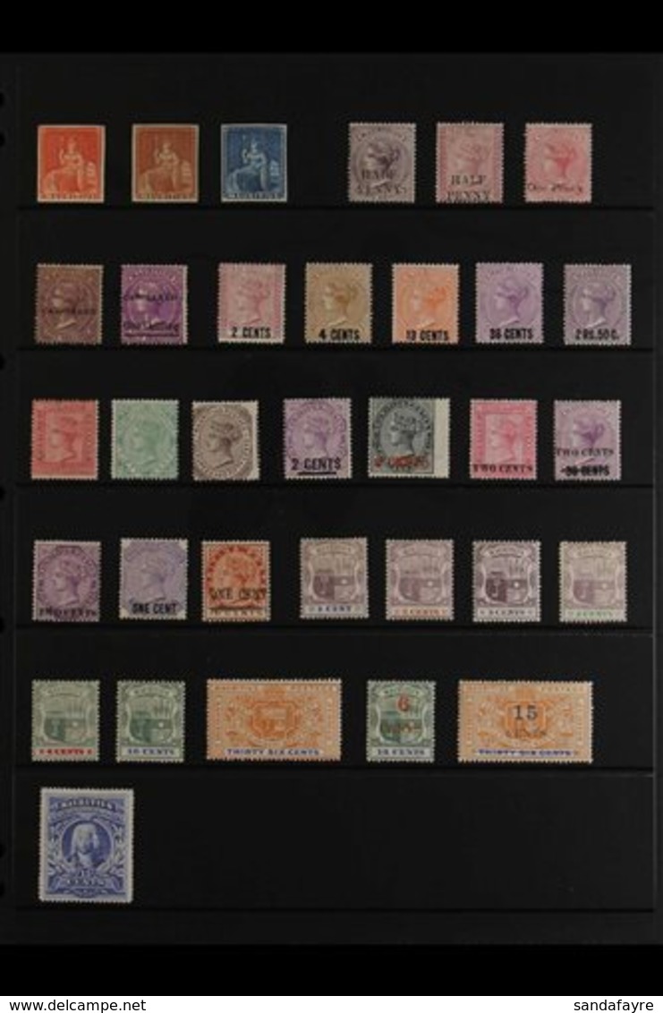 1858-1899 ALL DIFFERENT MINT COLLECTION  With 1858-62 Britannia Imperf (6d) Vermilion Plus Both Unissued Values; 1876 ½d - Maurice (...-1967)