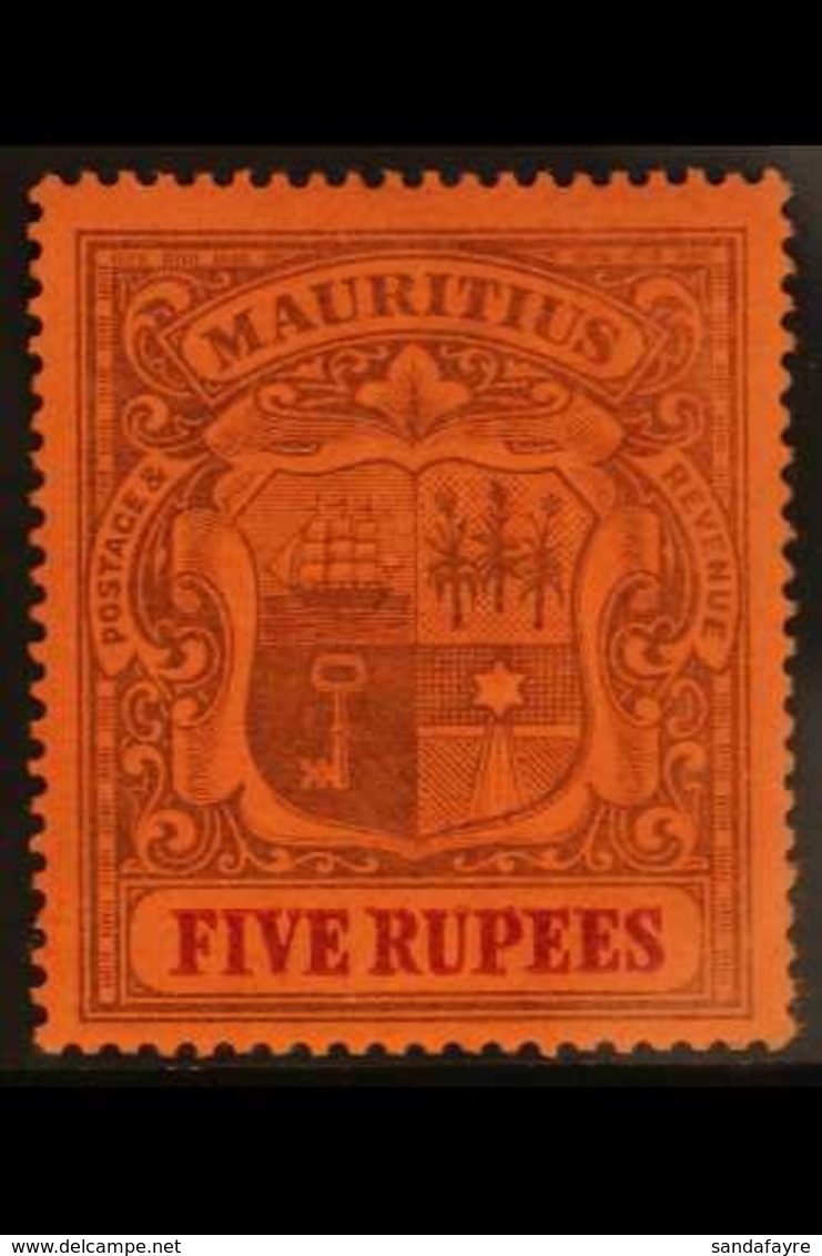 1900-1905  5r Purple & Carmine Red, CA Wmk Sideways, SG 155, Very Fine Mint For More Images, Please Visit Http://www.san - Mauritius (...-1967)