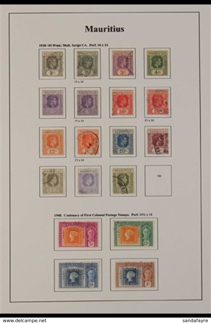 1938-50 FINE USED KGVI COLLECTION.  A Well Presented, All Different Collection, Light Hinged Onto Printed Sleeved Pages  - Maurice (...-1967)