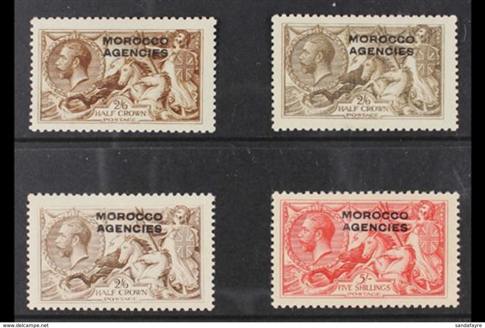 BRITISH CURRENCY  1914-31 SEAHORSES 2s6d Waterlow, D.L.R. And B.W. Printings, Plus The B.W. 5s, SG 50/54, Fine Fresh Min - Other & Unclassified