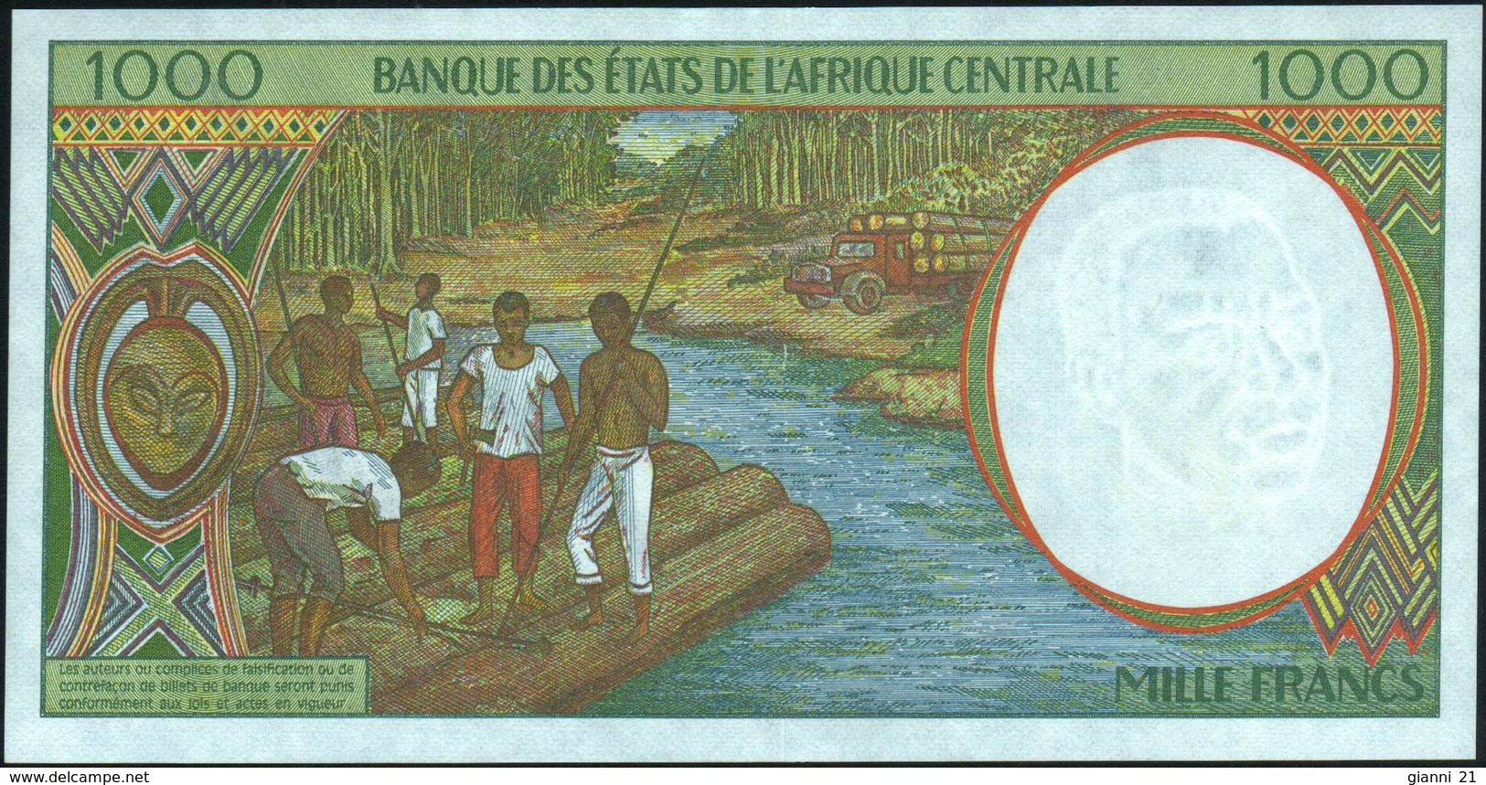 CENTRAL AFRICAN STATES - 1.000 Francs 2000 {Cameroon E} AU-UNC P.202 Eg - Kameroen