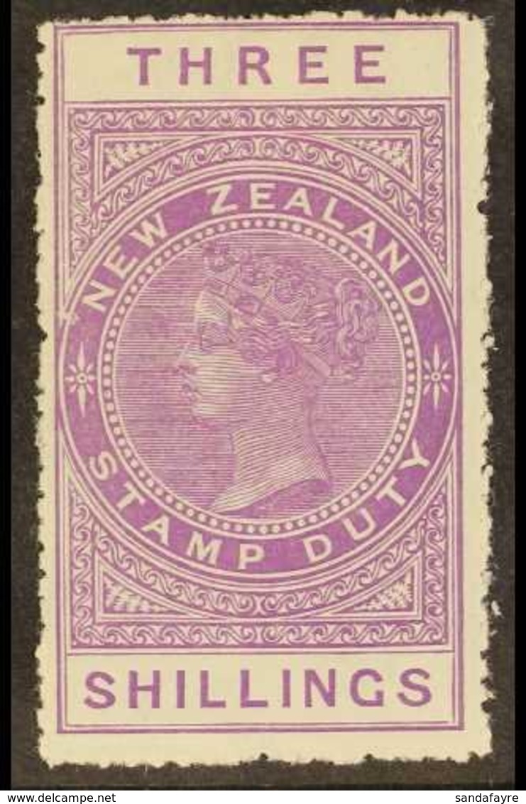 POSTAL FISCAL  1906 3s Mauve On Unsurfaced Cowan Paper, Perf 14, SG F79, Fine Mint. For More Images, Please Visit Http:/ - Andere & Zonder Classificatie