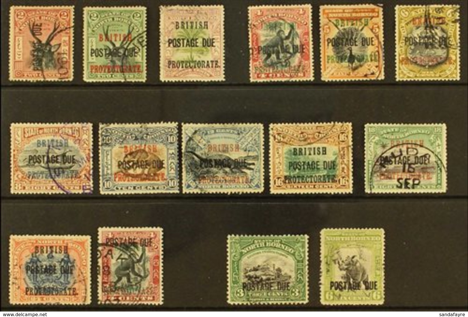 POSTAGE DUES  1897 - 1930 Fine Postally Used Selection With Cds Cancels Including 1902 Vals To 24c, 1906 4c Black And Ca - Noord Borneo (...-1963)