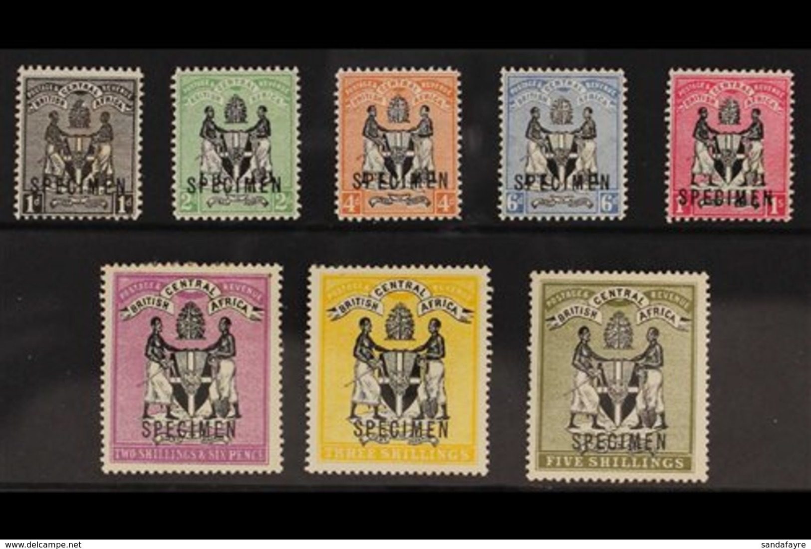 1896  Specimen Set Complete To 5s, SG 32s/9s, Fine Mint. (8 Stamps) For More Images, Please Visit Http://www.sandafayre. - Nyasaland (1907-1953)