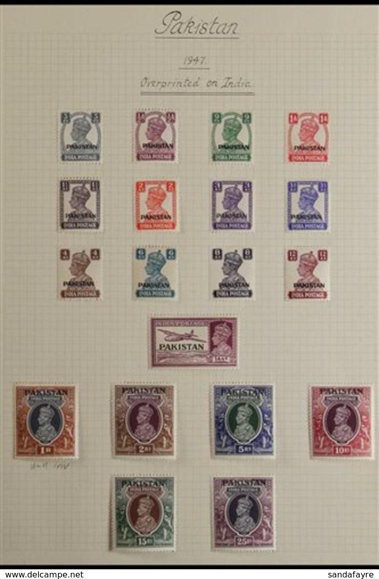 1947-1953 COMPREHENSIVE VERY FINE MINT COLLECTION  On Leaves, All Different, Includes 1947 Opts Set Incl 1r Wmk Inverted - Pakistan