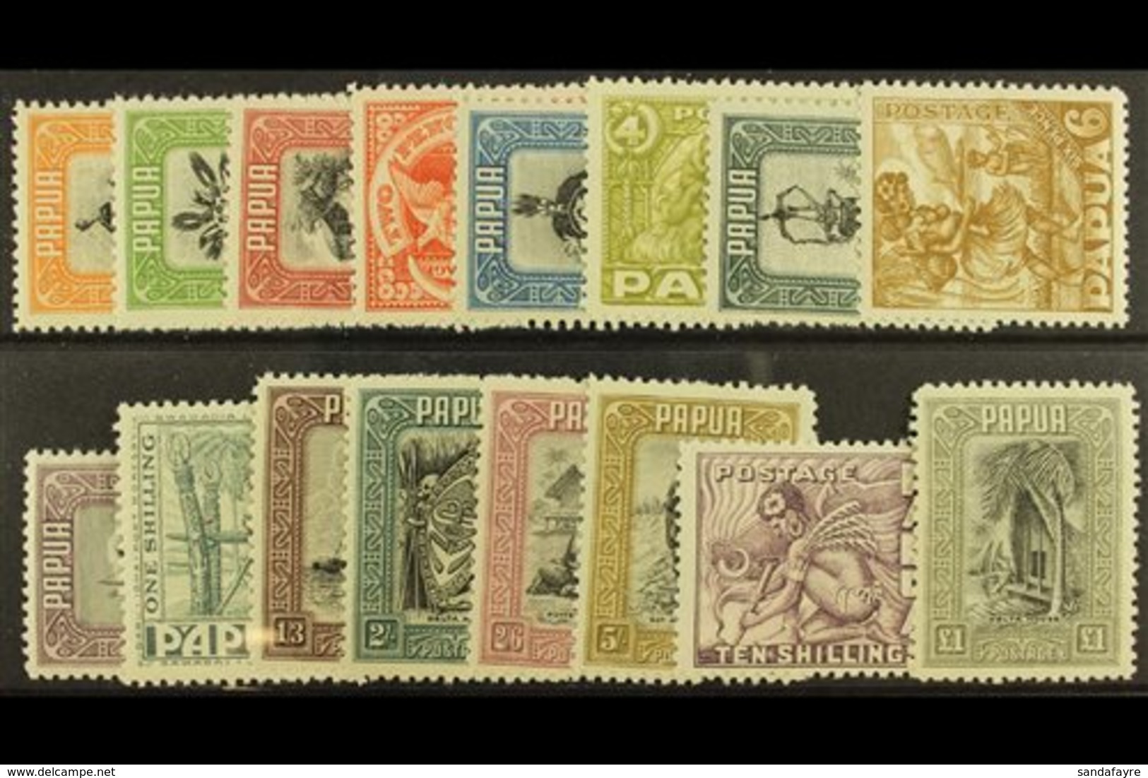 1932  Pictorial Set, SG 130/145, Extremely Fine Mint, The 10s Nhm. (16) For More Images, Please Visit Http://www.sandafa - Papoea-Nieuw-Guinea