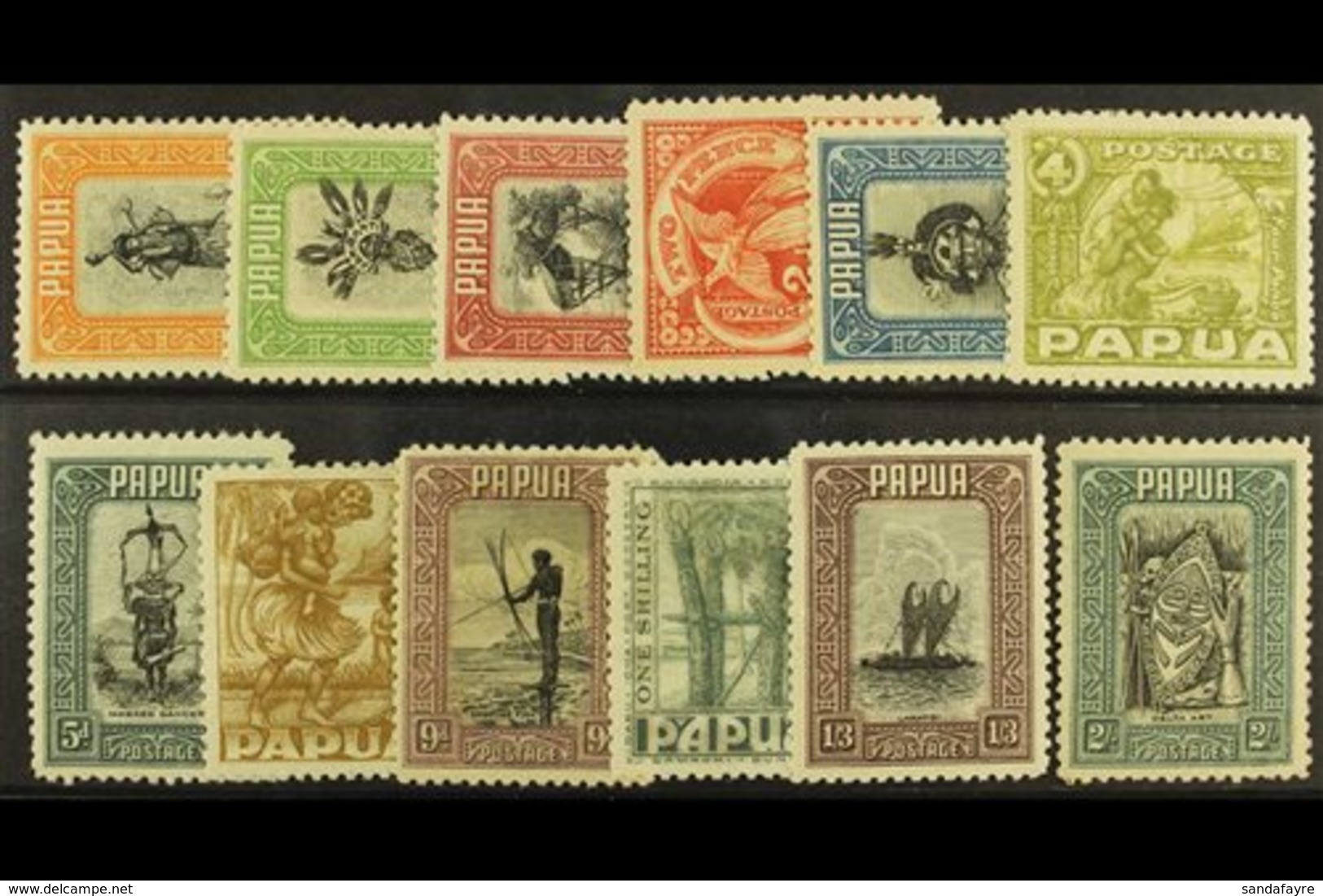 1932  Pictorial Set To 2s, SG 130/141, Mainly Fine Mint. (12) For More Images, Please Visit Http://www.sandafayre.com/it - Papua-Neuguinea