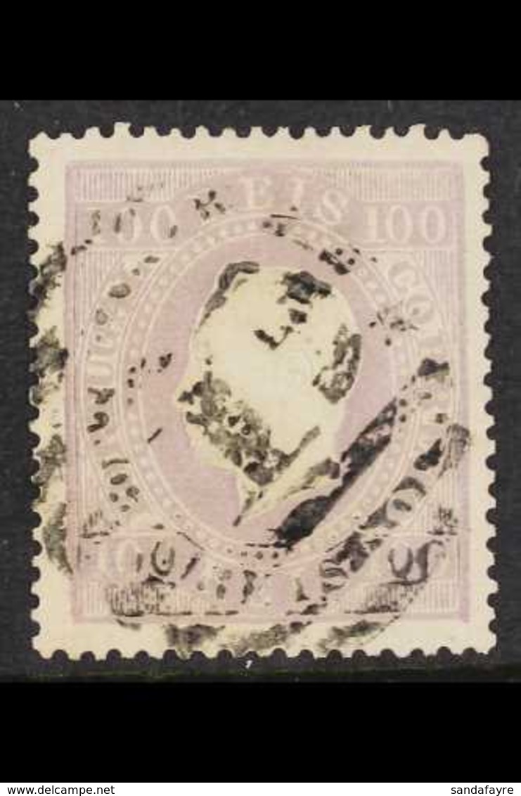 1870-84  100r Pale Mauve King Luis On Unsurfaced Paper Perf 14 (SG 133, Michel 41x D), Fine Used, Fine Centring, Very Sc - Other & Unclassified