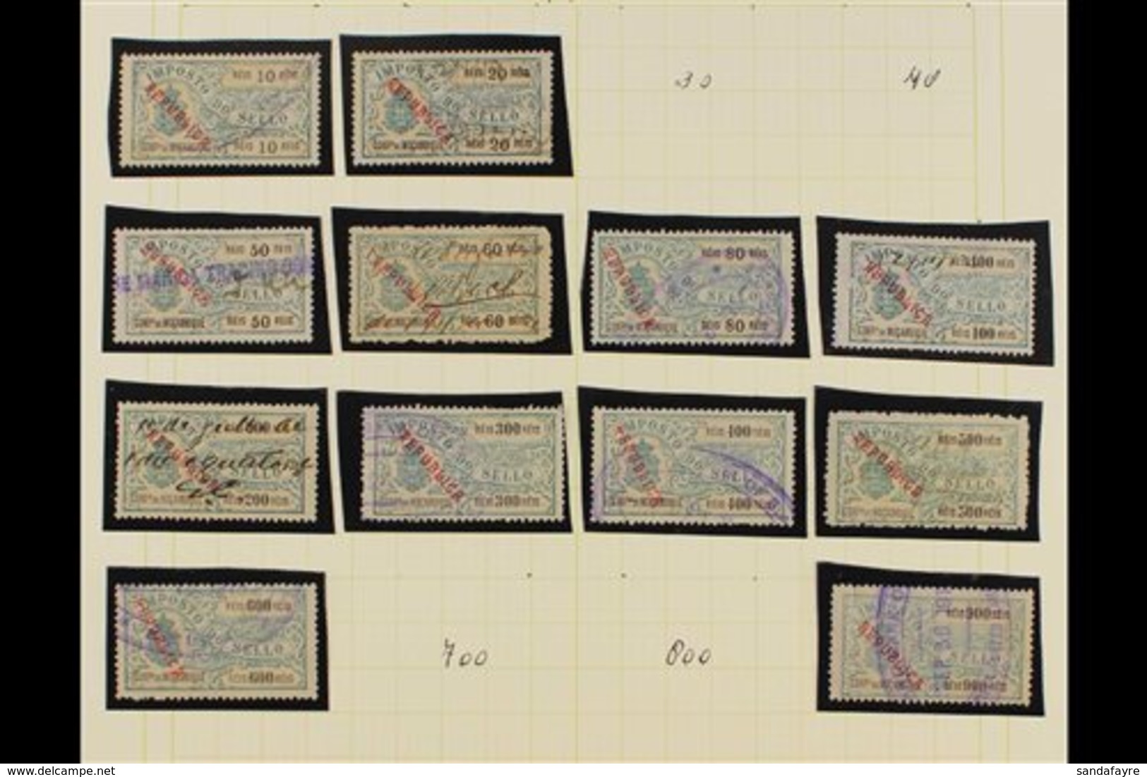 MOZAMBIQUE  REVENUE STAMPS 1878 To 1960's Mint And Used All Different Collection On Leaves. With Strong General Revenues - Andere & Zonder Classificatie