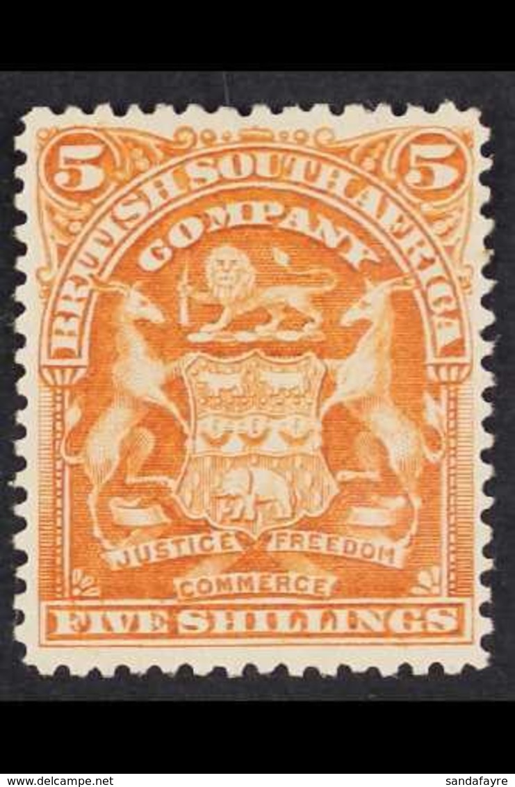 1892  Arms 5s Orange-yellow, SG 8, Very Fine Mint. Fresh! For More Images, Please Visit Http://www.sandafayre.com/itemde - Other & Unclassified