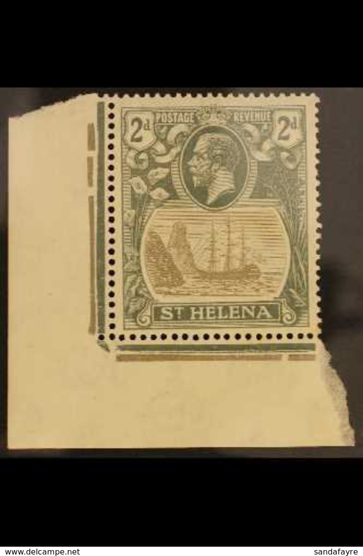 1922-37  2d Grey And Slate, Cleft Rock Variety, SG 100c, Never Hinged Mint Corner Marginal. Lovely! For More Images, Ple - Saint Helena Island