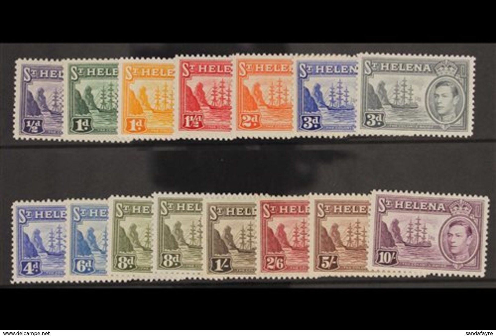1938-44  Complete Definitive Set, SG 131/140, Plus 8d Listed Shade, Very Fine Mint. (15 Stamps) For More Images, Please  - Sainte-Hélène
