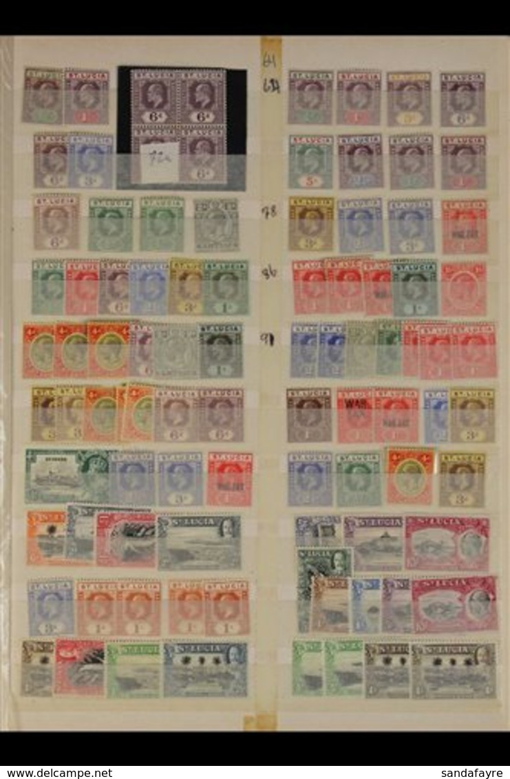 1903-1936 UNCHECKED EX DEALERS STOCK.  An Unchecked, Mostly Mint & Used Haphazardly Presented Ranges On A Stock Page Cut - St.Lucia (...-1978)