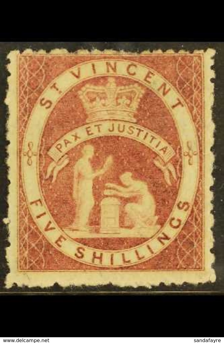 1880  5s Rose Red,  SG 32, Fine Mint With Rich Even Colour And Large Part Original Gum. For More Images, Please Visit Ht - St.Vincent (...-1979)