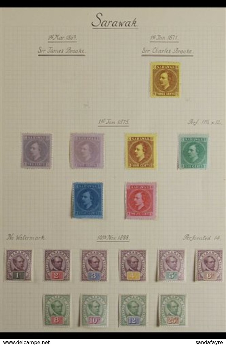 1871-1952 ATTRACTIVE FINE MINT COLLECTION  On Leaves, Includes 1875 Set Incl 2c (x2) All With Gum, 1887-97 Set To 50c, P - Sarawak (...-1963)