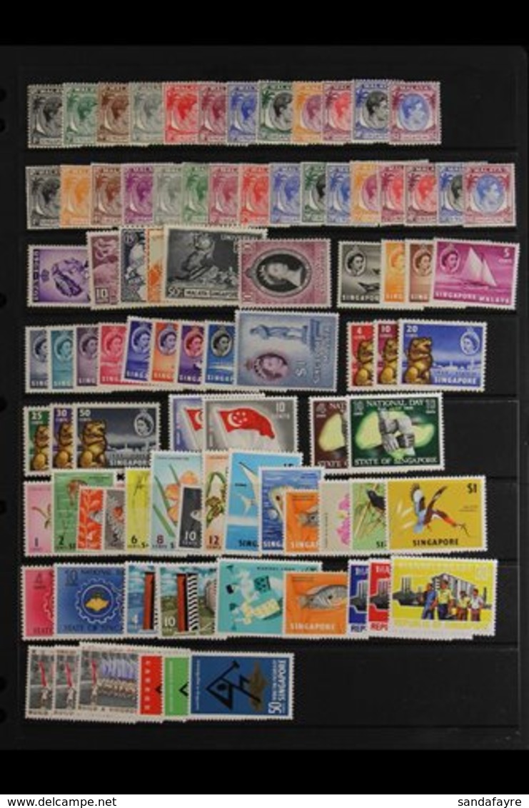 1948-1968 ALL DIFFERENT VERY FINE MINT  With KGVI Perf 14 Definitives To $1, Plus Perf 17½x18 Set To $1; 1955-58 And 196 - Singapur (...-1959)