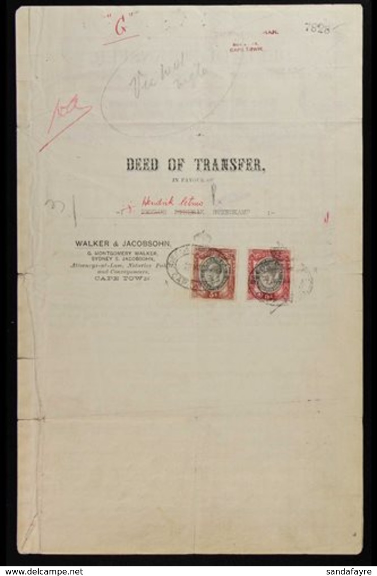 CAPE  REVENUES ON DOCUMENT - 1902 Power Of Attorney With 1873 Type £4 Dark Purple & 1898 Type 5s X2, 10s, £2 X2 & £5 Aff - Unclassified