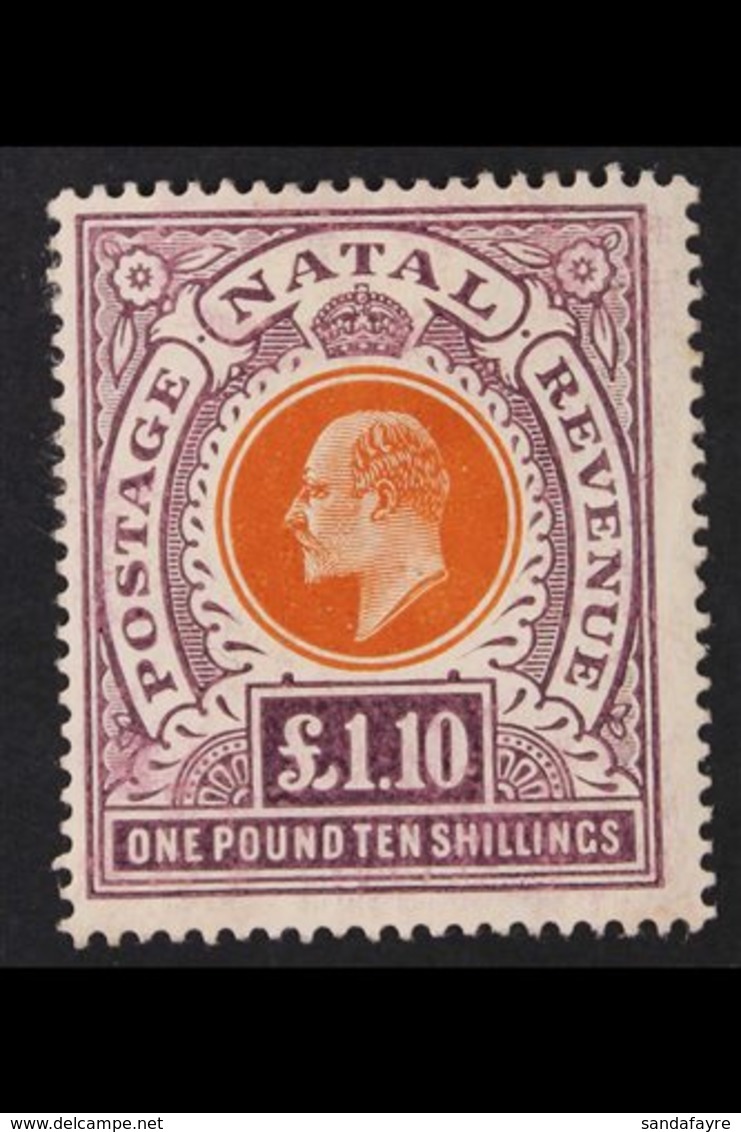 NATAL  1908 £1.10 Brown- Orange And Deep Purple Chalk Surfaced Paper, SG 162, Fine Mint. For More Images, Please Visit H - Ohne Zuordnung