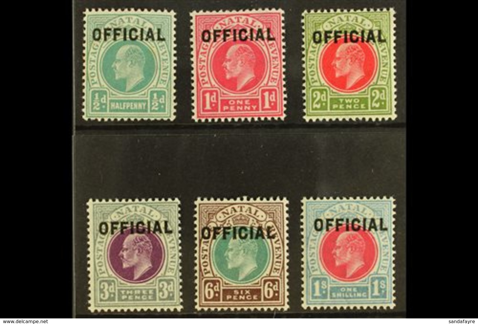 NATAL  OFFICIALS 1904 Ed VII Set, SG O1/6, Very Fine Mint (½d Couple Tone Spots). (6 Stamps) For More Images, Please Vis - Non Classés