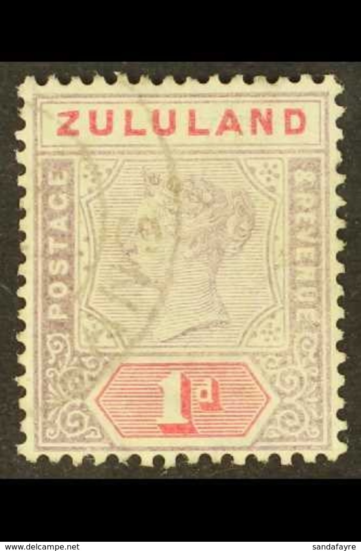ZULULAND  1894-96 1d Dull Mauve & Carmine "Shaved Z" Variety, SG 21a, Fine Cds Used For More Images, Please Visit Http:/ - Unclassified