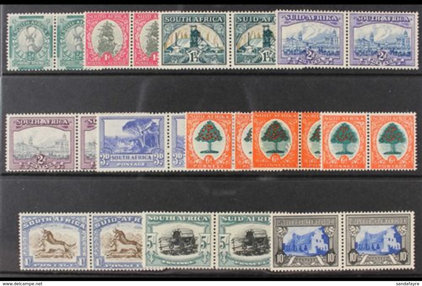 1933-48  Complete Set Including 6d All Three Dies, SG 54/64ca Incl 61/61d, Very Fine Mint Horizontal Pairs, Fresh. (12 P - Non Classés