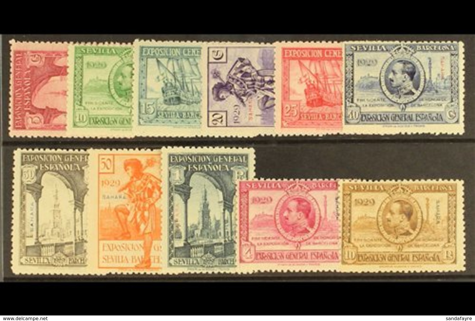 SAHARA  1929 Saville And Barcelona Exhibitions Set Complete, SG 25/35 (Edifil 25/35), Never Hinged Mint (11 Stamps) For  - Andere & Zonder Classificatie